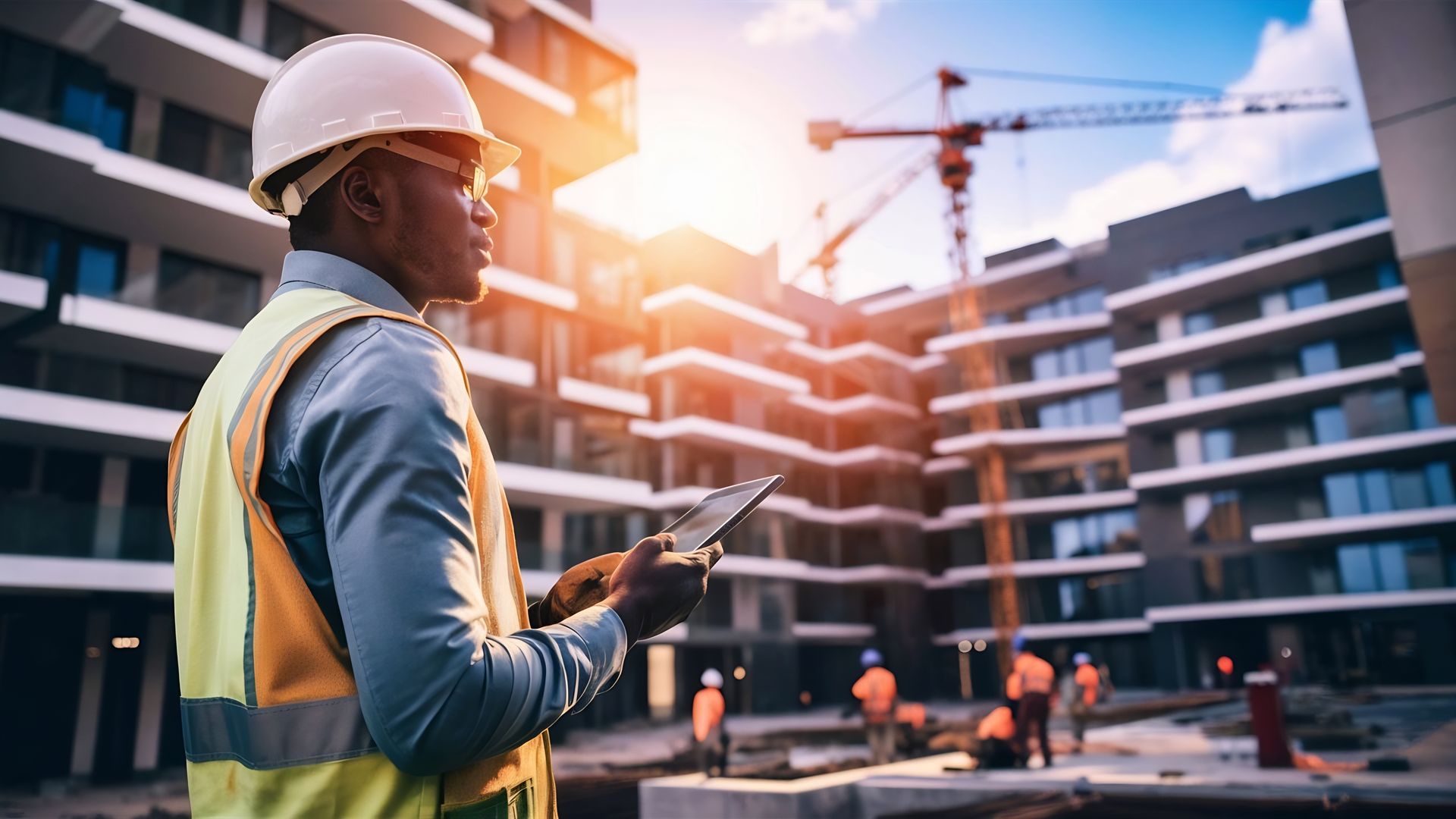 Ingénieur sur un chantier de construction
